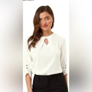 NWT ALLEGRA K White Blouse sz XS